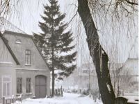 Winter in der Landskrone - Wohnhaus mit Stallungen um 1958.