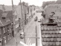 Über den Dächern der Huntestraße - Aufnahme von einem Baugerüst, stadteinwärts – 1955